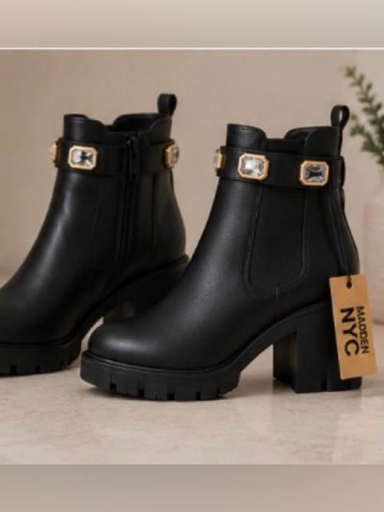 Madden Nyc Shoes - Madden NYC Women’s Black Jeweled Ankle Boots Size 7 NWT